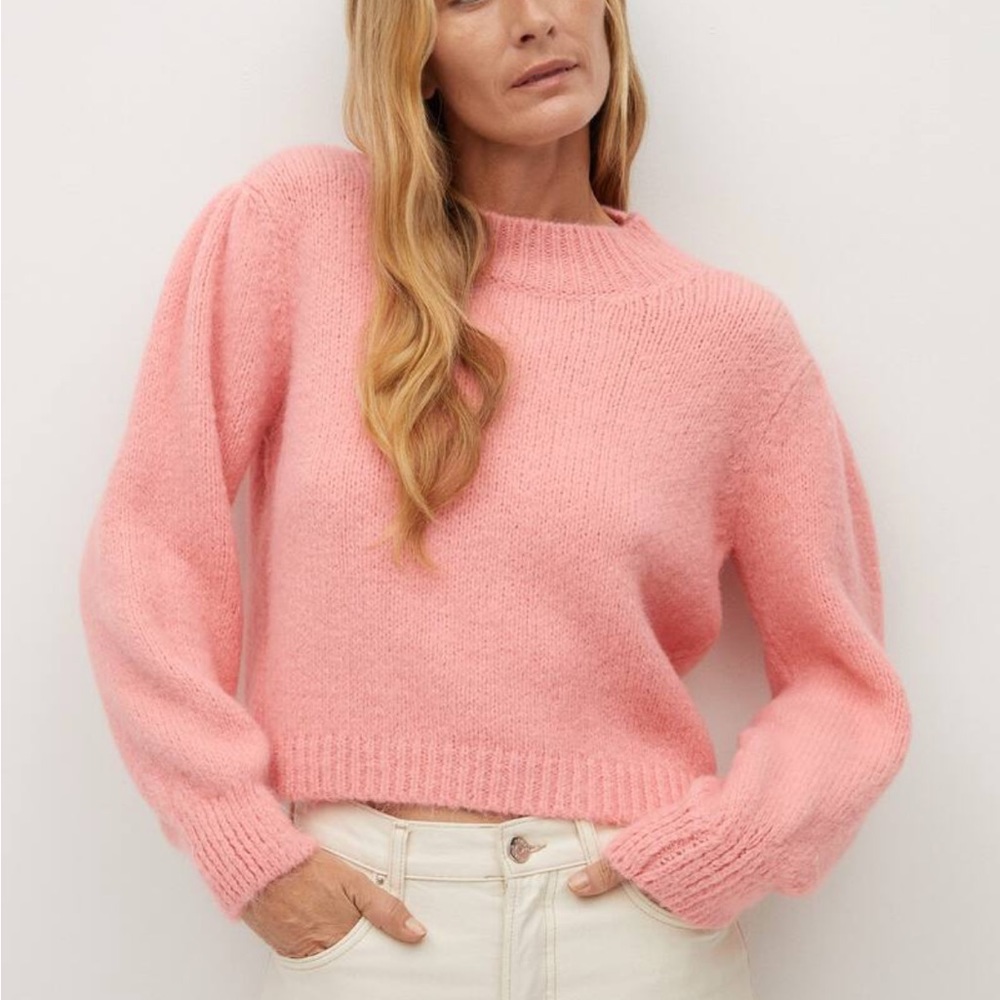 Mango weater with puffed sleeves Knitted fabric. Size M preowned. - Picture 3 of 14
